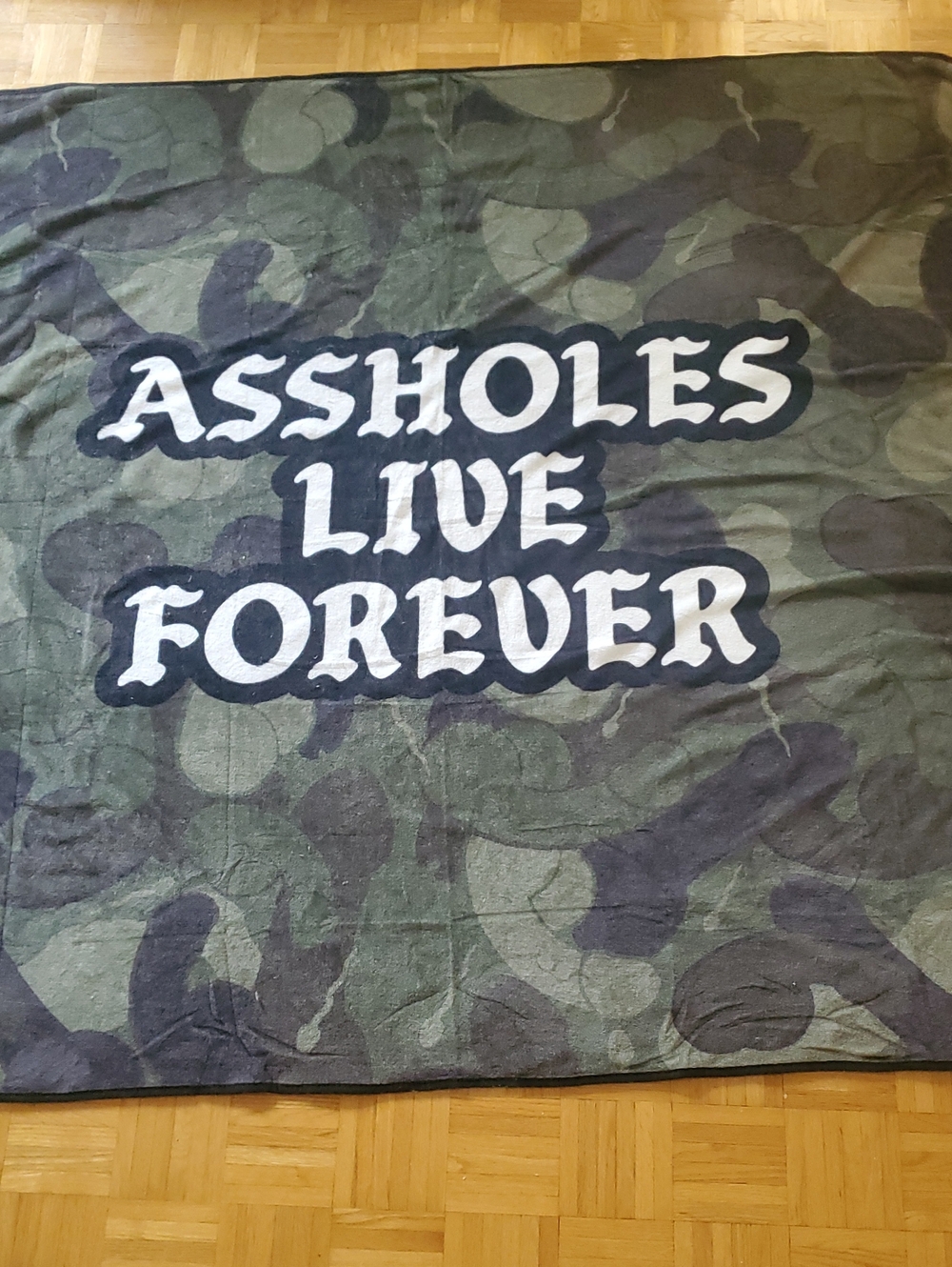 Assholes Live Forever 5ft  Camo Camouflage Fleece Throw Blanket